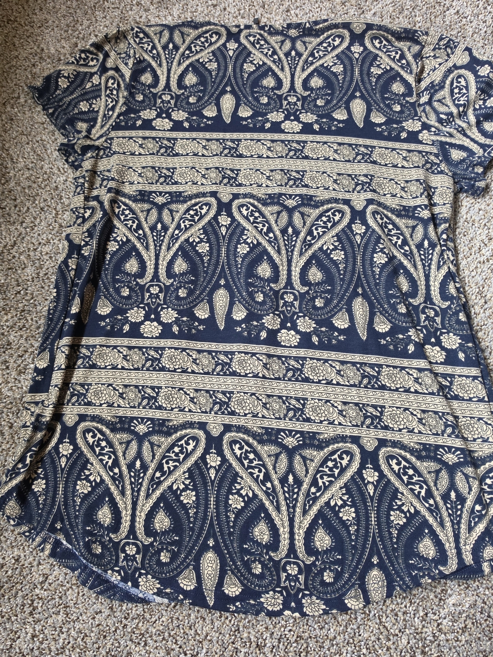 Venezia Navy and Gold Paisley Short-Sleeve Tunic - Picture 4 of 5
